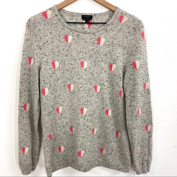 Talbots Sweaters - Talbots Pure Cashmere Grey Speckled Heart Sweater